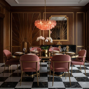 Pink Polygon Drop Chandelier