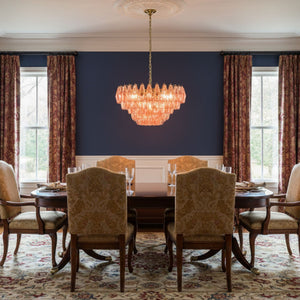 Pink Polygon Drop Chandelier