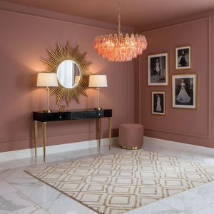 Pink Polygon Drop Chandelier