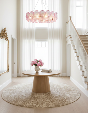 Pink Mika Chandelier