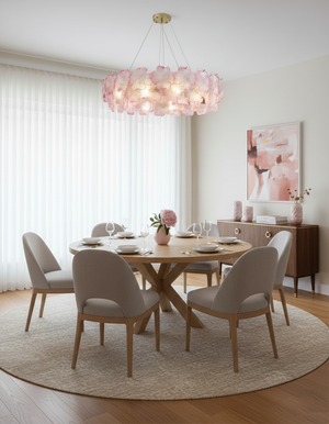 Pink Mika Chandelier