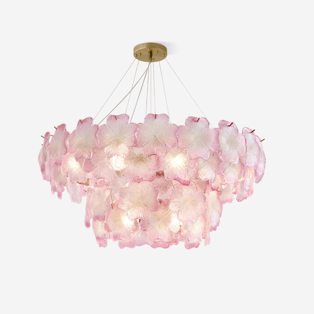 Pink Mika Chandelier