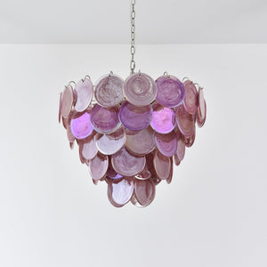 Pink Glass Disc Chandelier