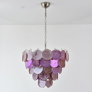 Pink Glass Disc Chandelier