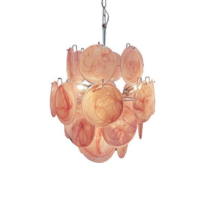 Pink Disc Glass Chandelier