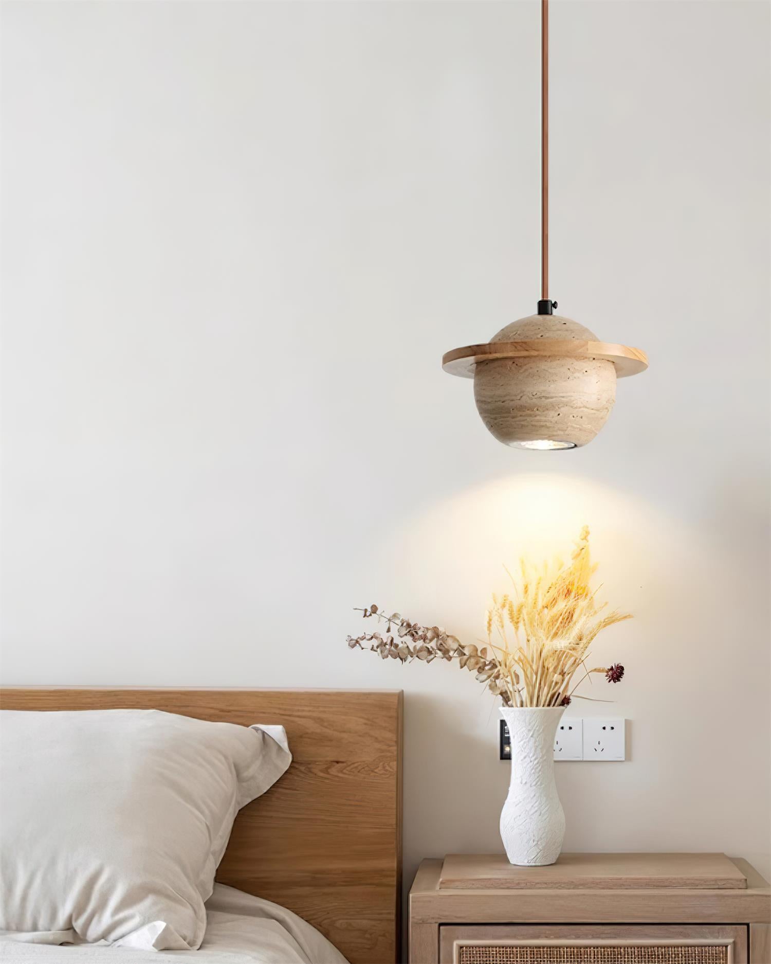 Planet Travertine Pendant Light