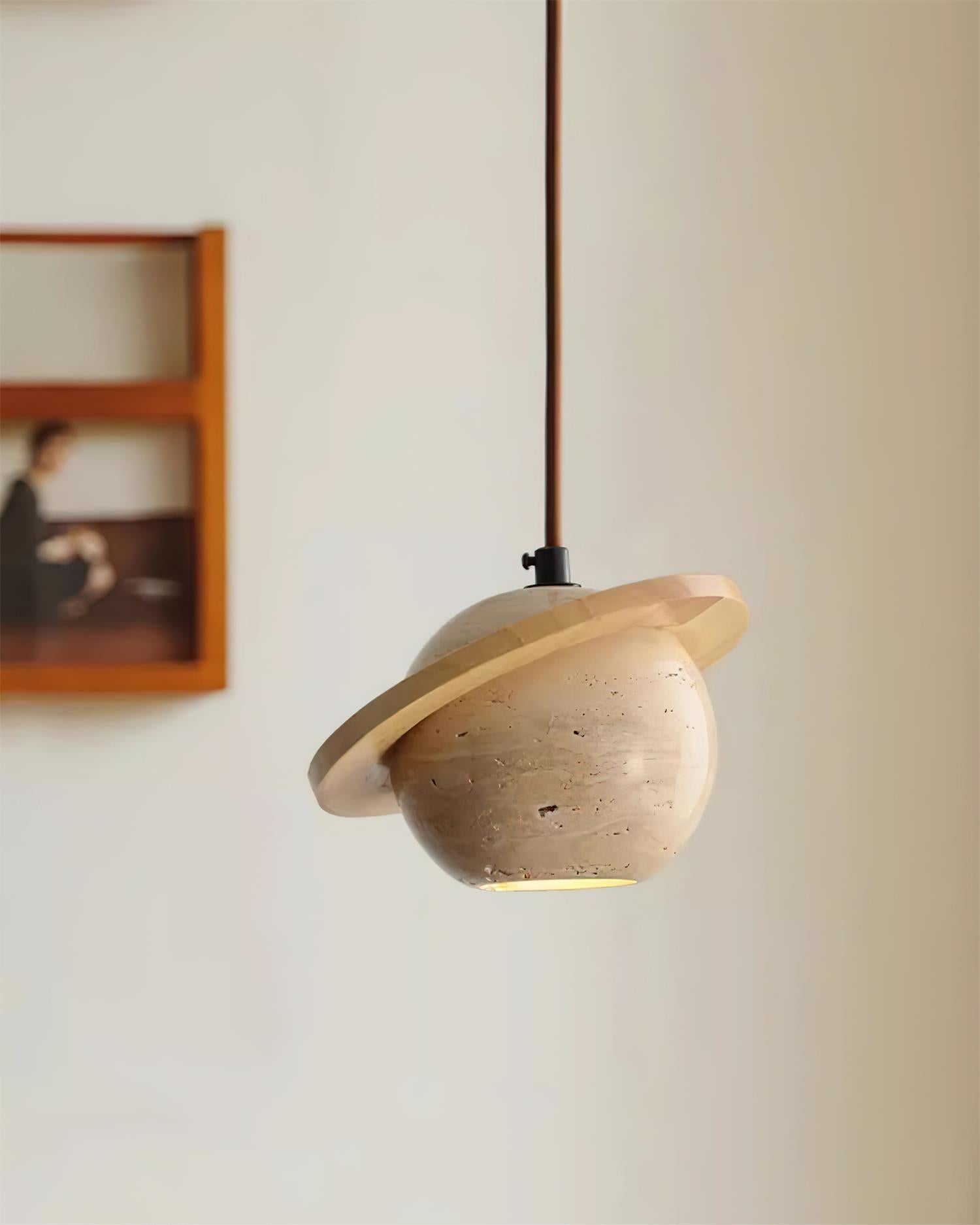 Planet Travertine Pendant Light