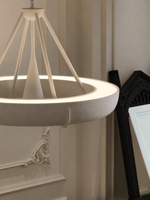 Plaster Drum Chandelier
