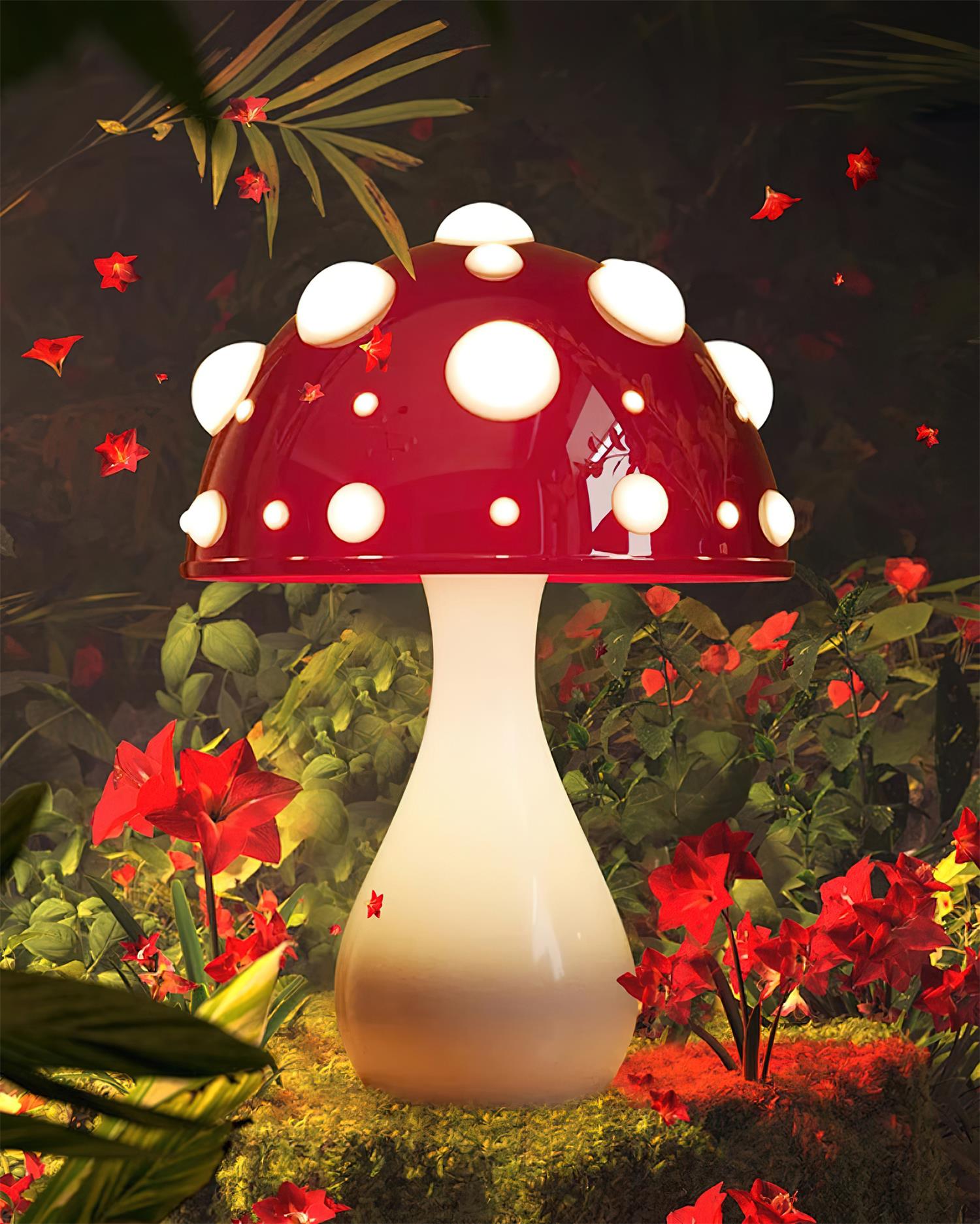 Poisonous Mushrooms Table Lamp