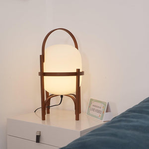 Portable Lantern Glass Table Lamp