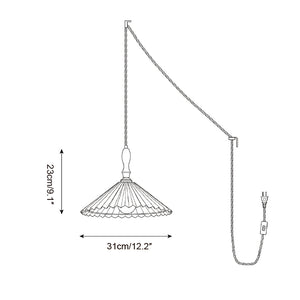 Prairie Pleated Plug In Pendant Lamp