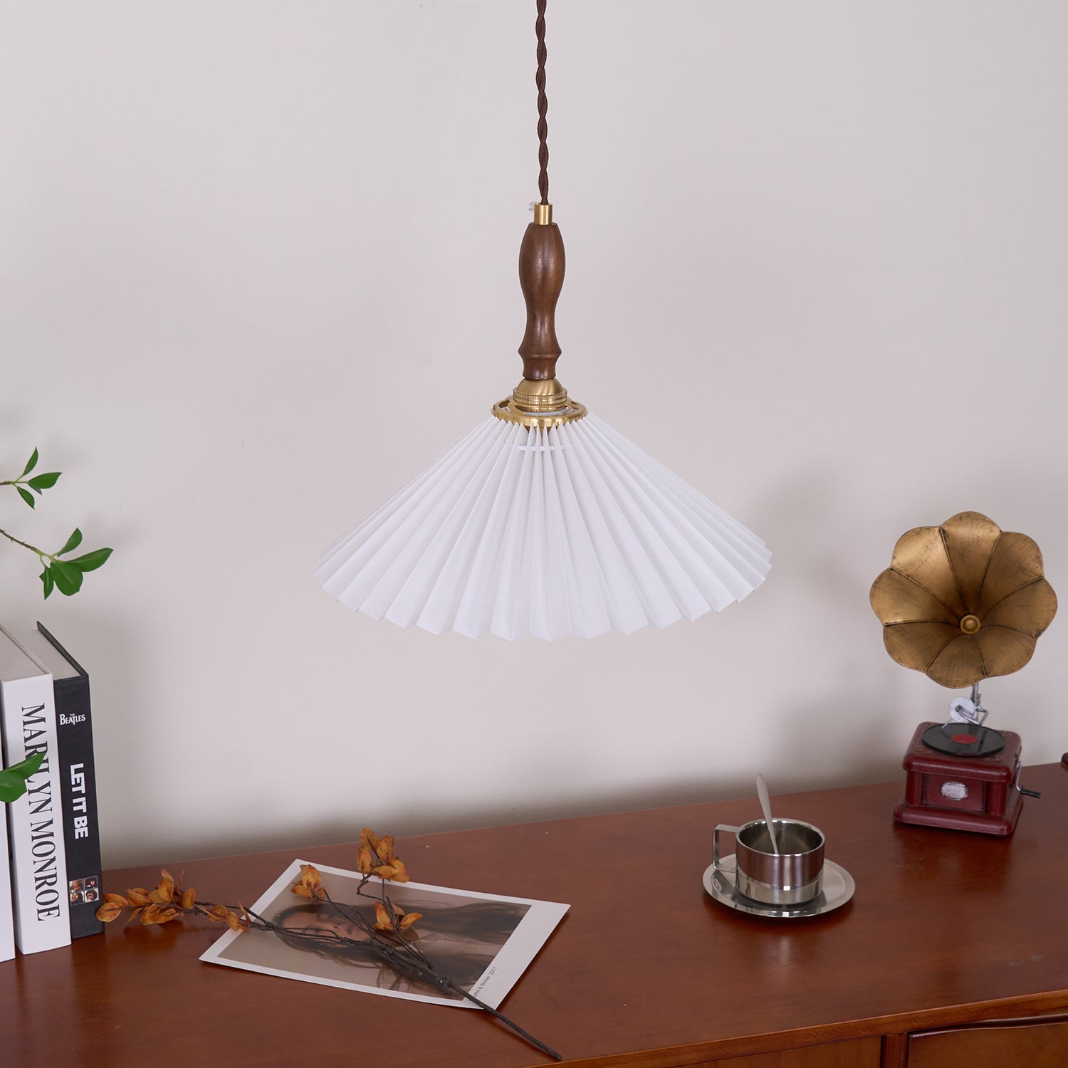 Prairie Pleated Plug In Pendant Lamp