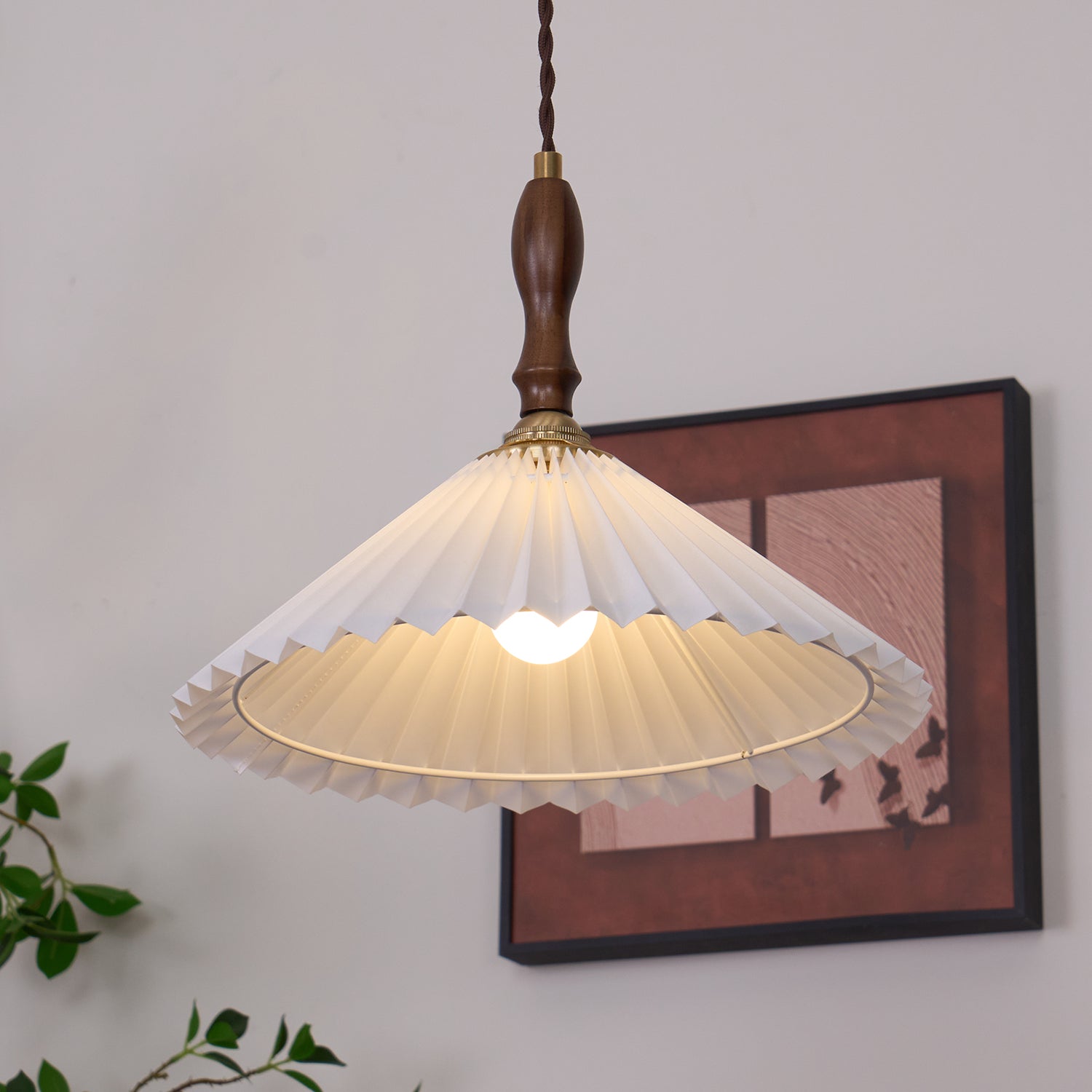 Prairie Pleated Plug In Pendant Lamp