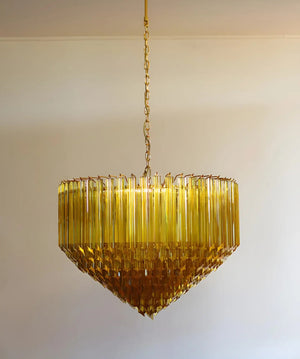 Prism Amber Glass Chandelier
