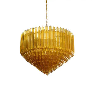 Prism Amber Glass Chandelier