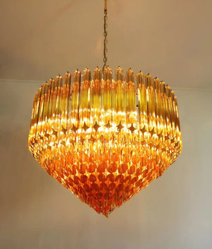 Prism Amber Glass Chandelier