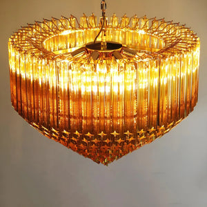 Prism Amber Glass Chandelier