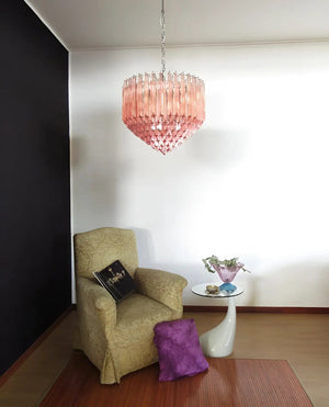 Prism Pink Glass Chandelier