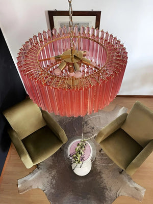 Prism Pink Glass Chandelier