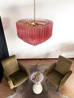 Prism Pink Glass Chandelier