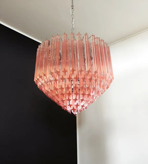 Prism Pink Glass Chandelier