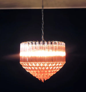 Prism Pink Glass Chandelier
