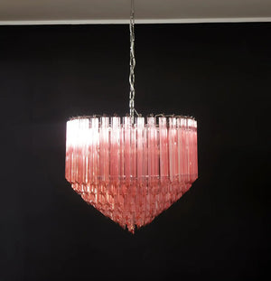 Prism Pink Glass Chandelier