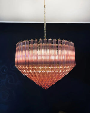 Prism Pink Glass Chandelier