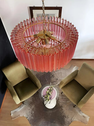 Prism Pink Glass Chandelier