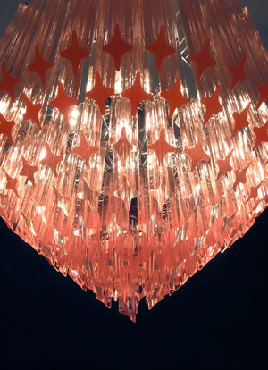 Prism Pink Glass Chandelier