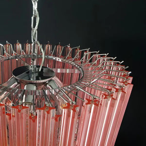 Prism Pink Glass Chandelier