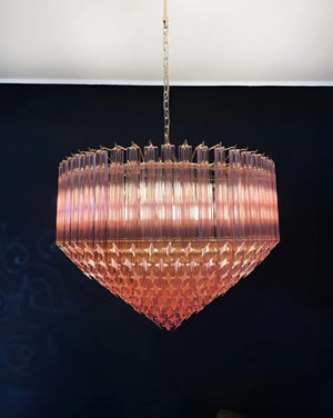Prism Pink Glass Chandelier