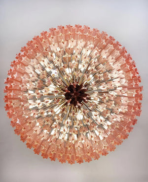 Prism Pink Glass Chandelier