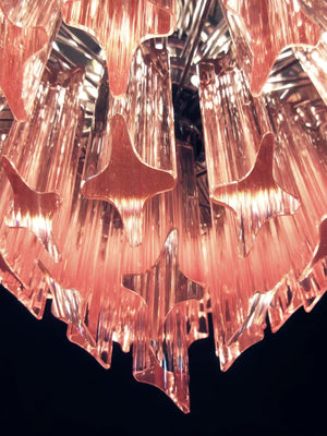 Prism Pink Glass Chandelier