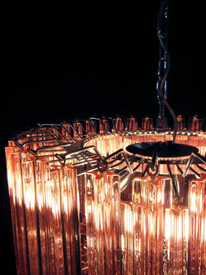 Prism Pink Glass Chandelier