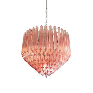 Prism Pink Glass Chandelier