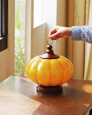 Pumpkin Glass Table Lamp