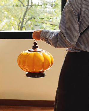 Pumpkin Glass Table Lamp