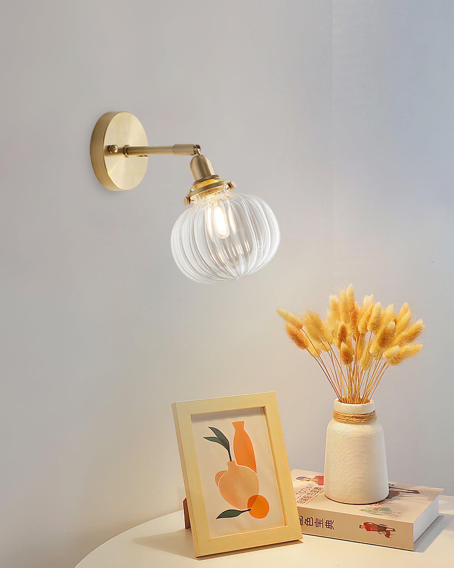 Pumpkin Glass Wall Lamp 4.7″- 4.3″