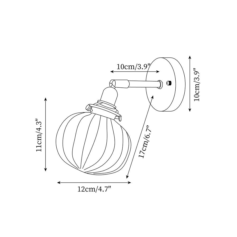 Pumpkin Glass Wall Lamp 4.7″- 4.3″ - Docos
