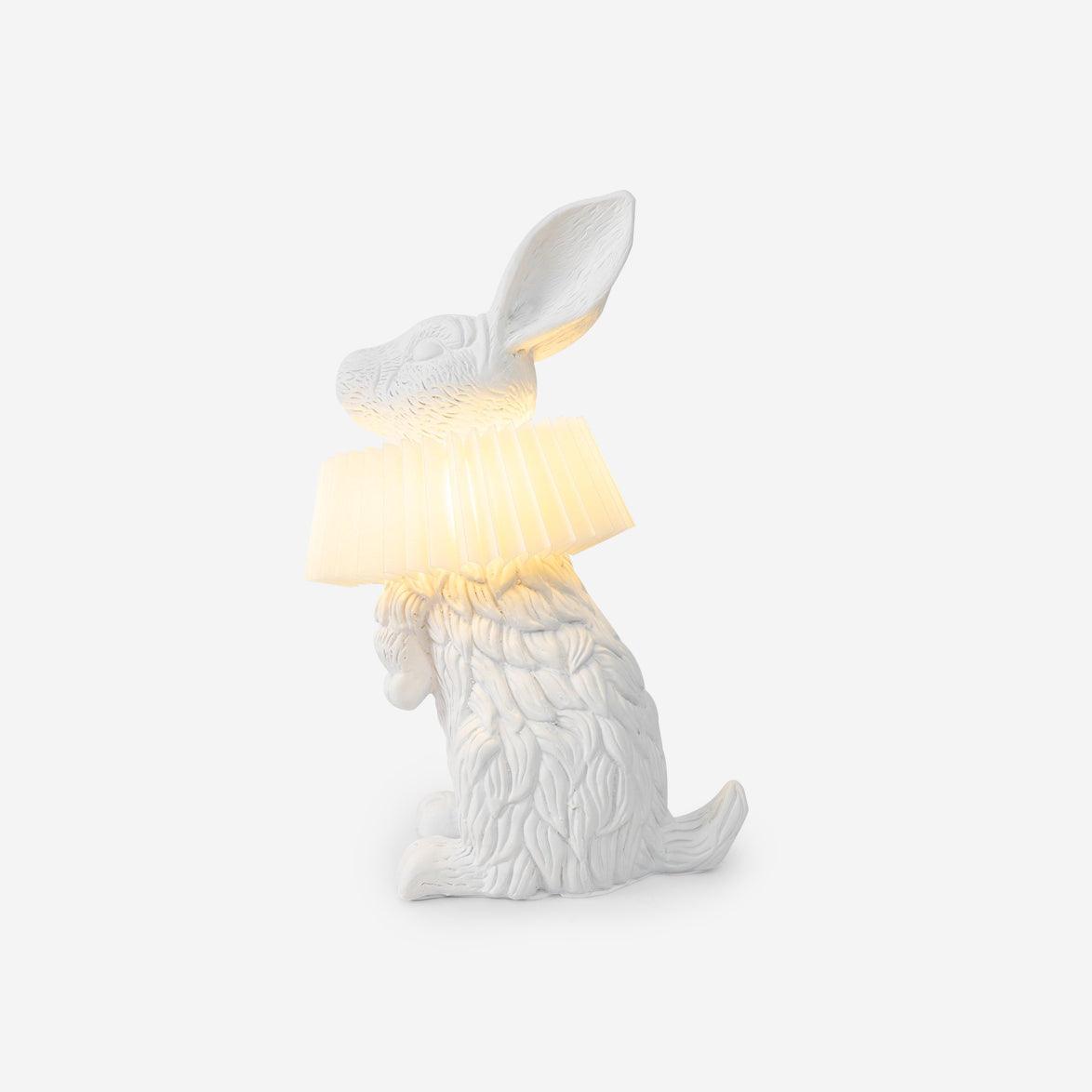 Rabbit White Resin Table Lamp - Docos