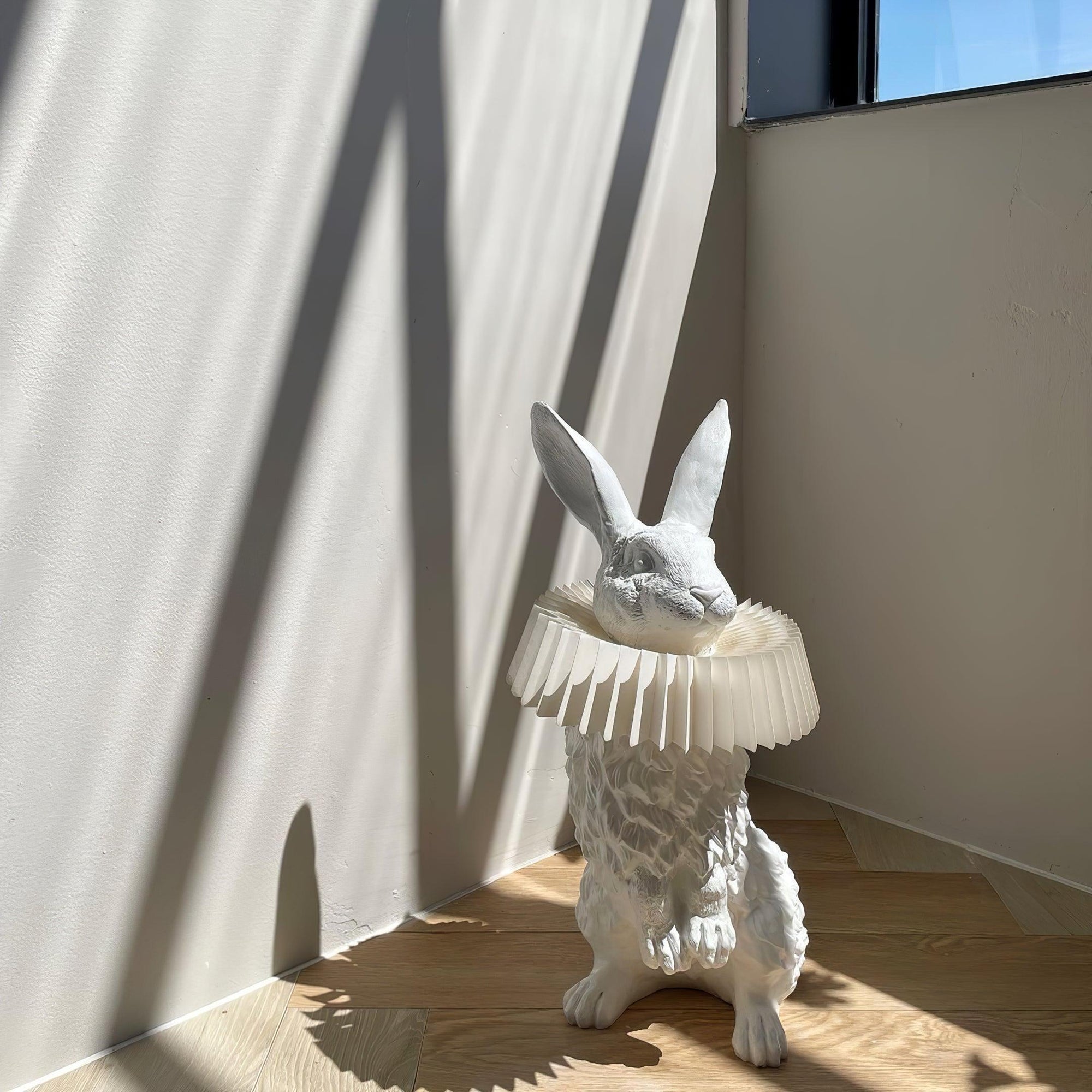 Rabbit White Resin Table Lamp