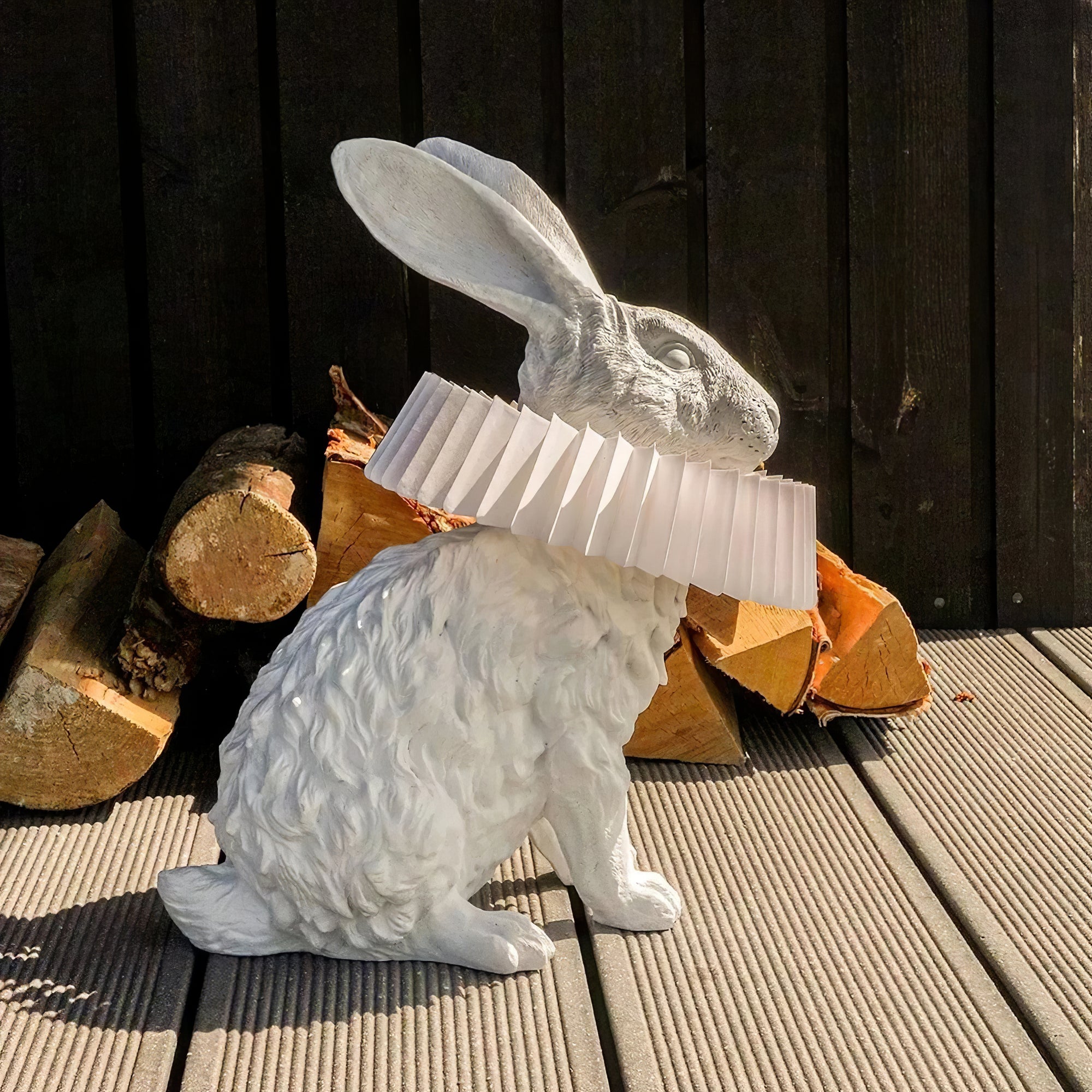Lámpara de mesa de resina blanca Conejo