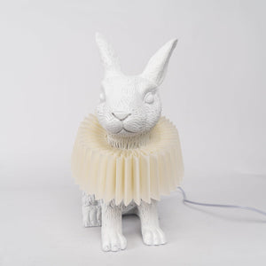 Kaninchen-Tischlampe aus weißem Kunstharz