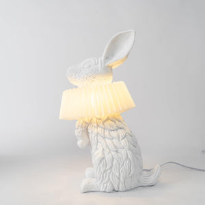 Rabbit White Resin Table Lamp