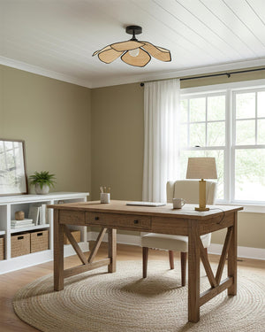 Raffia Petal Ceiling Lamp