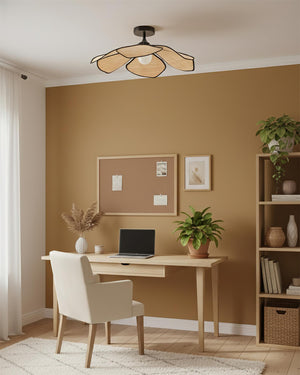 Raffia Petal Ceiling Lamp