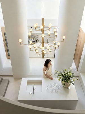 Raggiera Tiered Alabaster Globe Chandelier