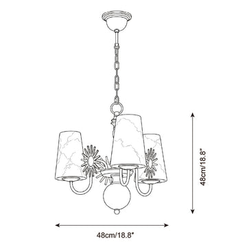 Ravina Alabaster Chandelier — Dimension drawings 1