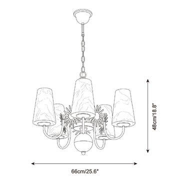 Ravina Alabaster Chandelier — Dimension drawings 2